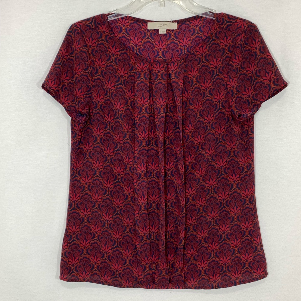 Loft floral flower print blouse sz S